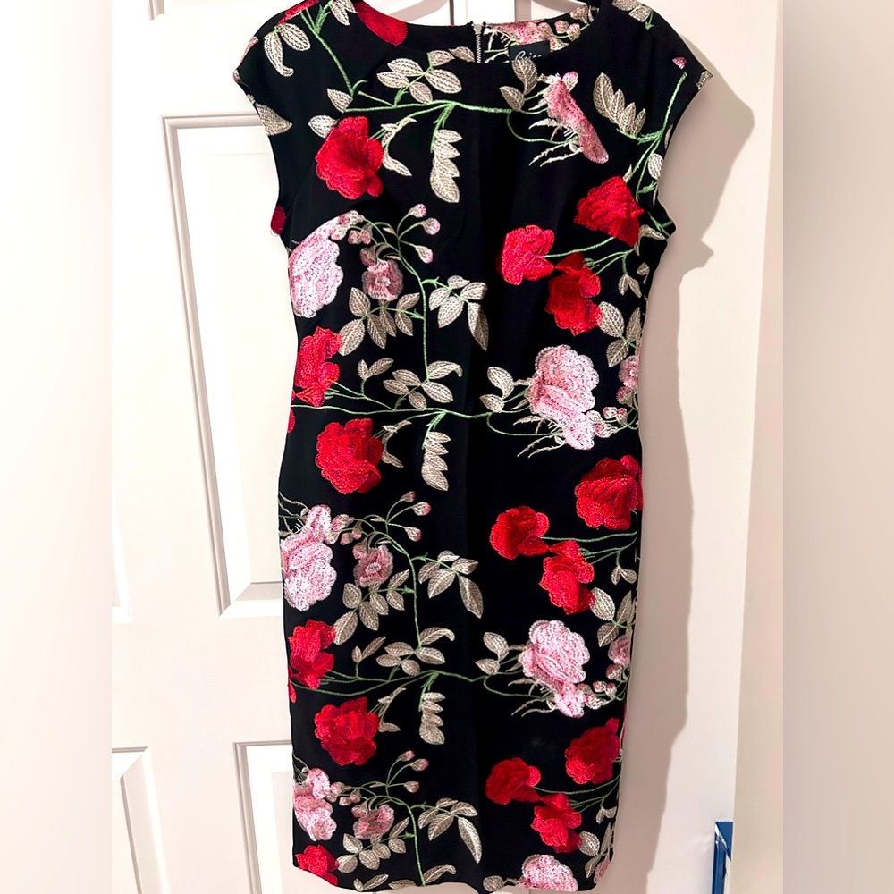 Embroidered black sheath dress, GORGEOUS!!